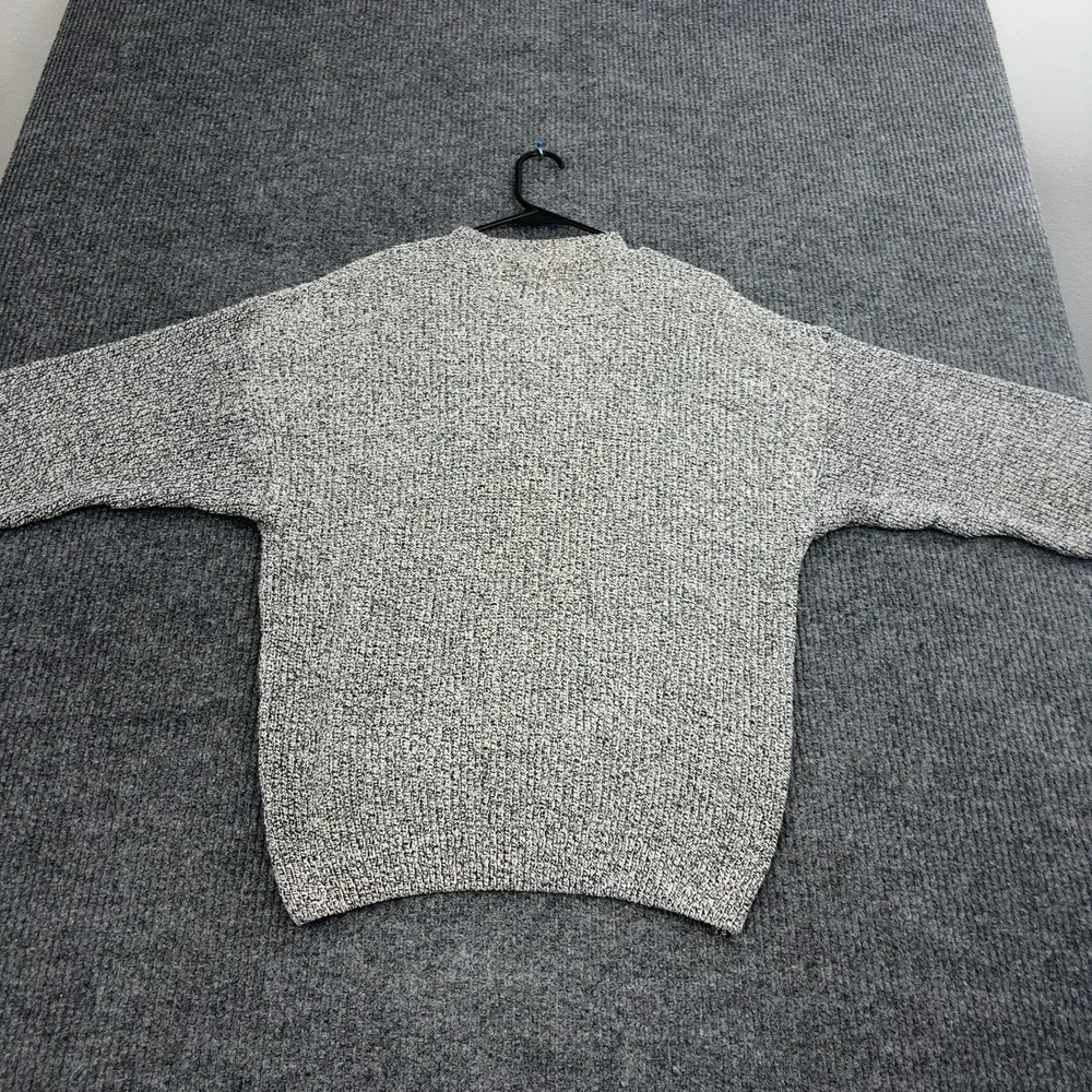 Old Glory Sweater Mens L White Black 100% Cotton Henley Knit Pullover‎ Casual